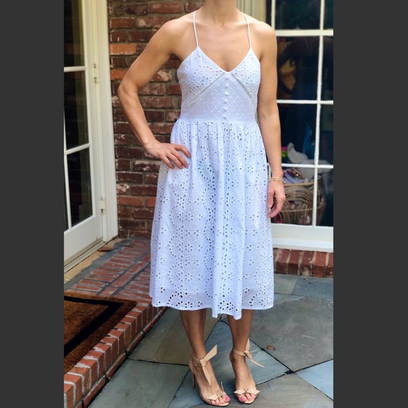 eyelet white dress zara